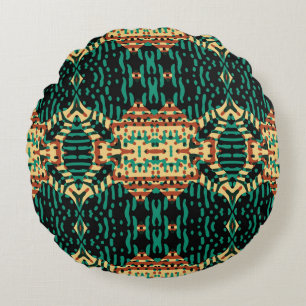 Coussins Ronds Motif de gravure couleur. Illustration vintage