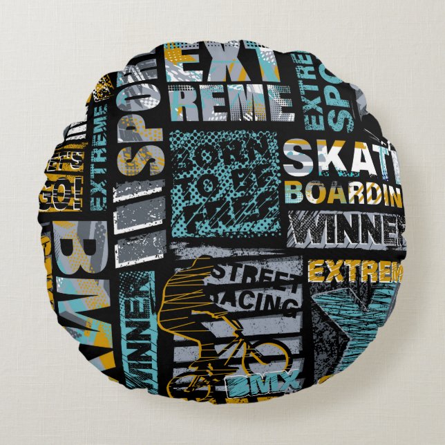 Coussins Ronds motif de grunge sans soudure Abstrait. Mode de sty (Devant)