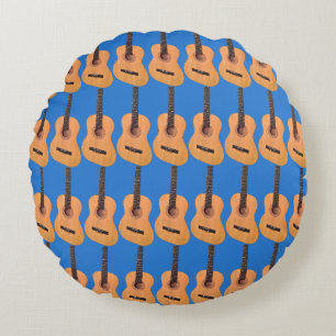 Coussins Ronds Motif de guitare acoustique