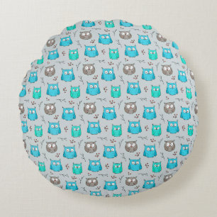 Coussins Ronds Motif de hibou non répété
