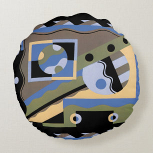 Coussins Ronds Motif de jazz  Art Déco vintage