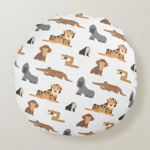 Coussins Ronds Motif de jolis animaux sauvages