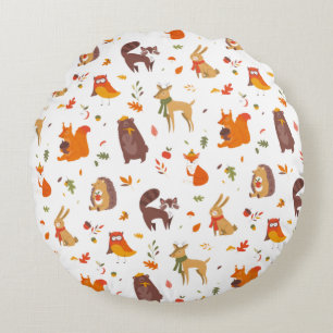 Coussins Ronds Motif de jolis animaux sauvages