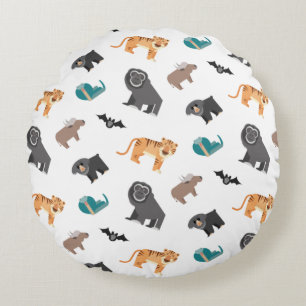 Coussins Ronds Motif de jolis animaux sauvages