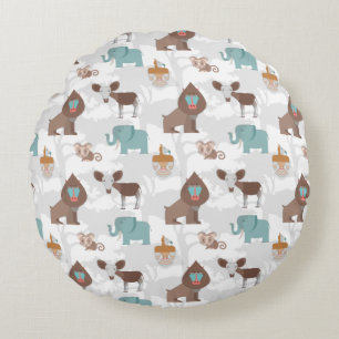Coussins Ronds Motif de jolis animaux sauvages