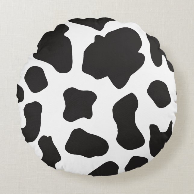 Coussins Ronds Motif de la vache country (Devant)