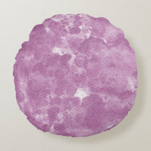 Coussins Ronds Motif de lavis à l'aquarelle lilas mauve doux