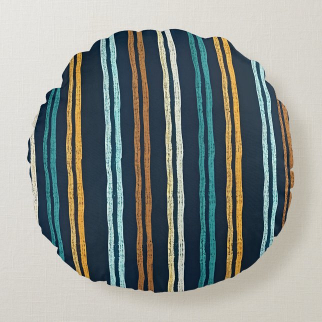 Coussins Ronds Motif de lignes verticales abstraites (Devant)