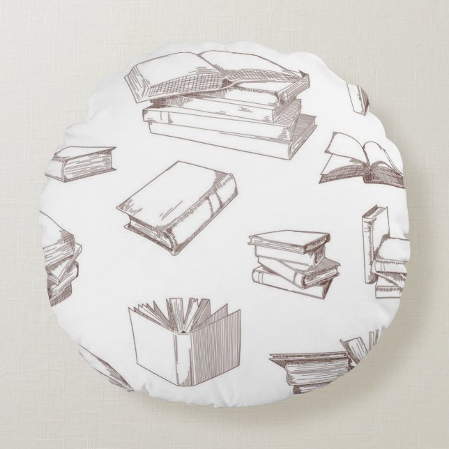Coussins Ronds Motif de livre (Devant)