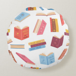 Coussins Ronds Motif de livre