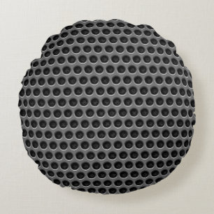 Coussins Ronds Motif de maille métallique gris foncé