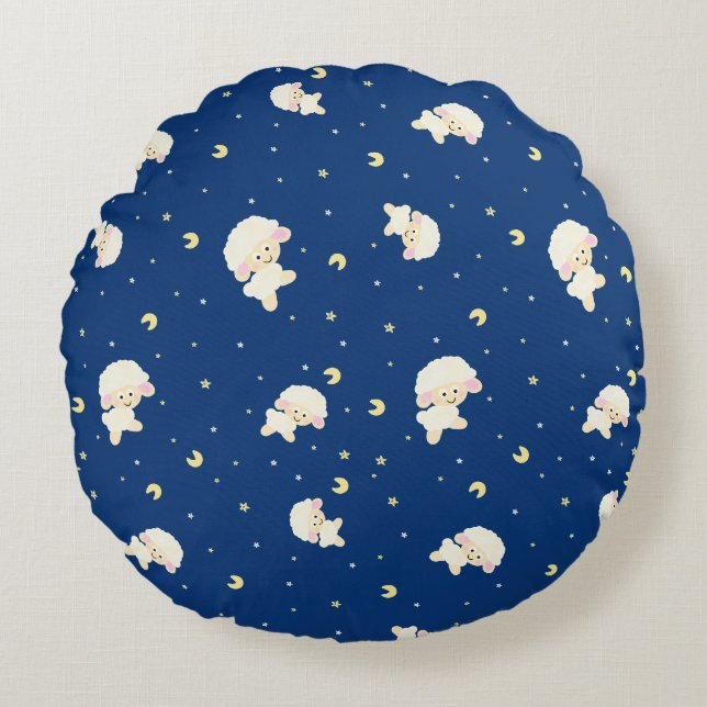 Coussins Ronds Motif de mouton (Devant)