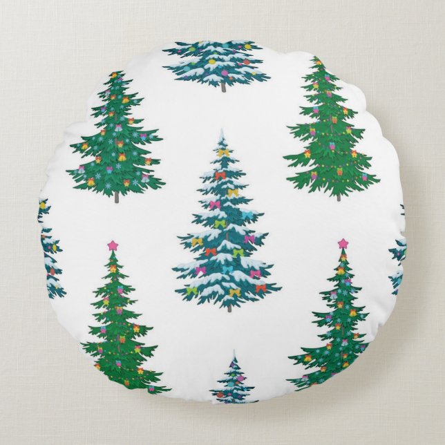 Coussins Ronds Motif de Noël (Devant)