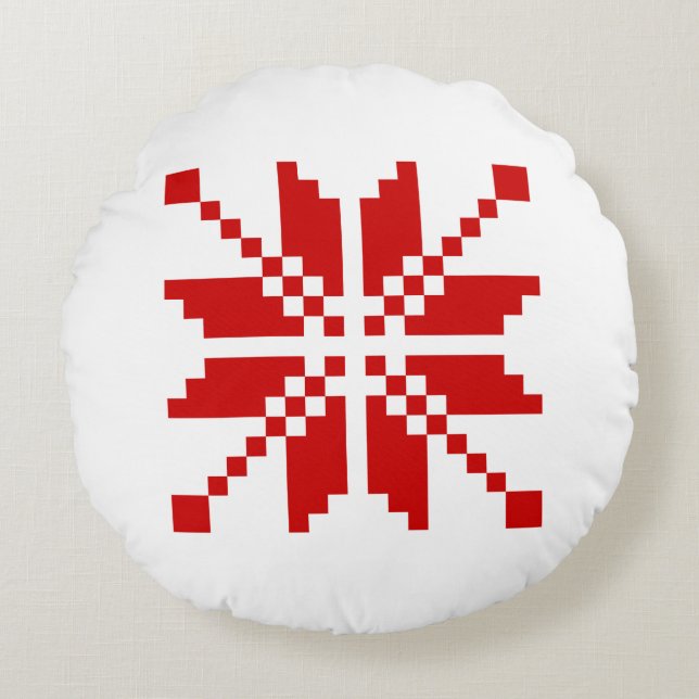 Coussins Ronds Motif de Noël de flocon de neige de Noël (Devant)