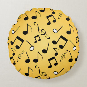 Coussins Ronds Motif de notes musicales
