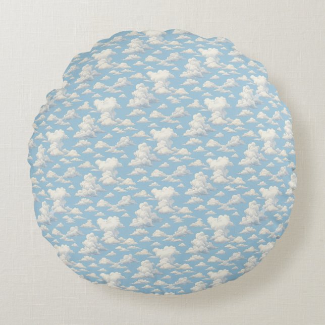 Coussins Ronds Motif de nuage  (Devant)
