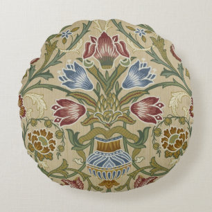 Coussins Ronds Motif de papier peint floral brocart de William Mo