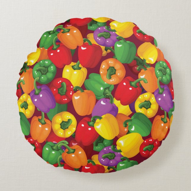Coussins Ronds Motif de paprika (Devant)