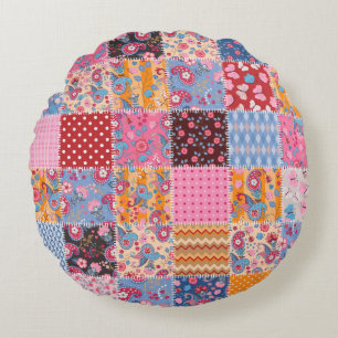 Coussins Ronds Motif de patchwork transparent