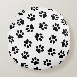 Coussins Ronds Motif De Pâtes, Paniers De Chien, Paniers Noirs