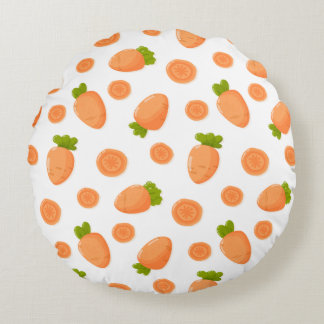 Coussins Ronds Motif de petites carottes et tranches