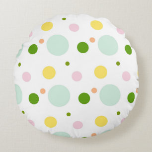 Coussins Ronds Motif de points colorés ludiques