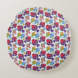 Coussins Ronds Motif de poissons tropicaux colorés