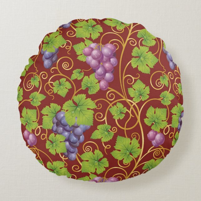 Coussins Ronds Motif de raisin (Devant)