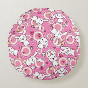Coussins Ronds motif de rose de kawaii