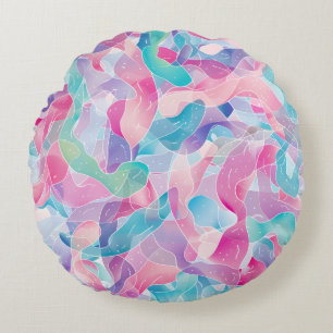 Coussins Ronds Motif de ruban abstrait pastel