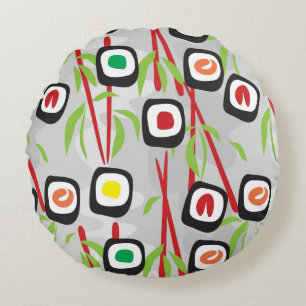 Coussins Ronds Motif de sushi