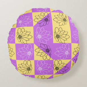Coussins Ronds Motif de tableau de bord en or violet