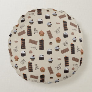 Coussins Ronds Motif de thème chocolat