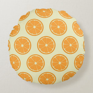 Coussins Ronds Motif de tranche orange