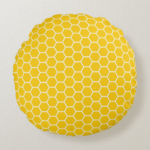 Coussins Ronds Motif de treillis en nid d'abeille géométrique