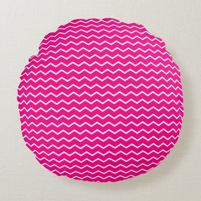 Coussins Ronds Motif de vagues Chevron Dynamiques (Devant)