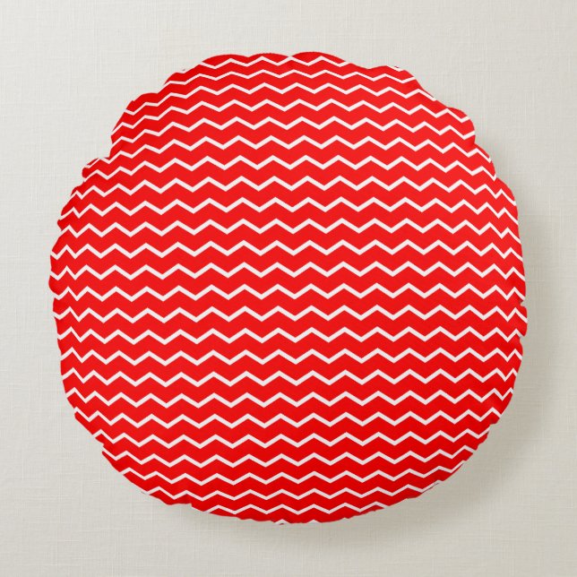 Coussins Ronds Motif de vagues Chevron Dynamiques (Devant)
