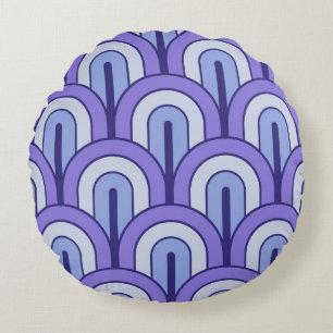 Coussins Ronds Motif de ventilateur géométrique dégradé rétro