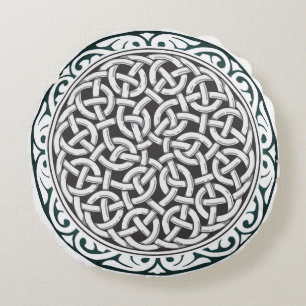 Coussins Ronds Motif décoratif en spirale de nœud celtique comple