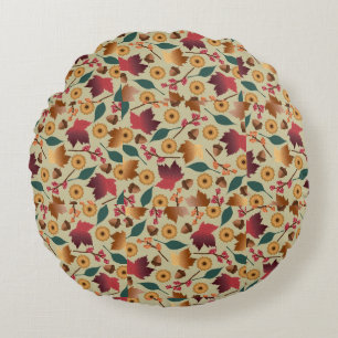 Coussins Ronds Motif décoratif rond de récolte florale d'automne