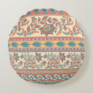 Coussins Ronds Motif décoratif sans couture de bordures avec fleu