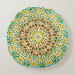 Coussins Ronds motif décorative vintage. Islam, arabe, indien,