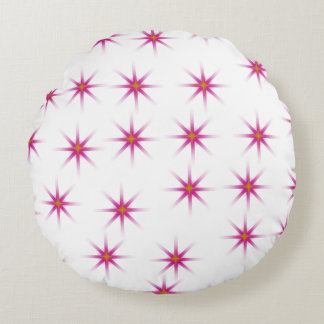Coussins Ronds Motif des étoiles brillantes rose néon