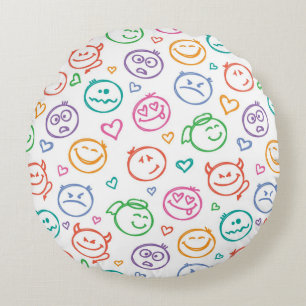 Coussins Ronds motif des sourires