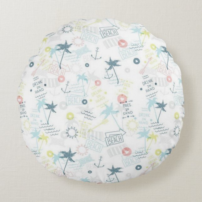 Coussins Ronds Motif d'été (Devant)