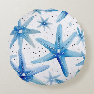 Coussins Ronds Motif d'étoile de mer côtière