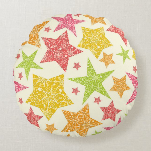 Coussins Ronds Motif d'étoiles (Devant)