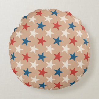 Coussins Ronds Motif d'étoiles patriotiques américaines