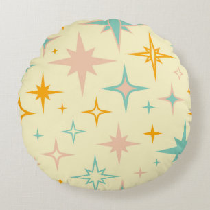 Coussins Ronds Motif d'étoiles rétro colorées