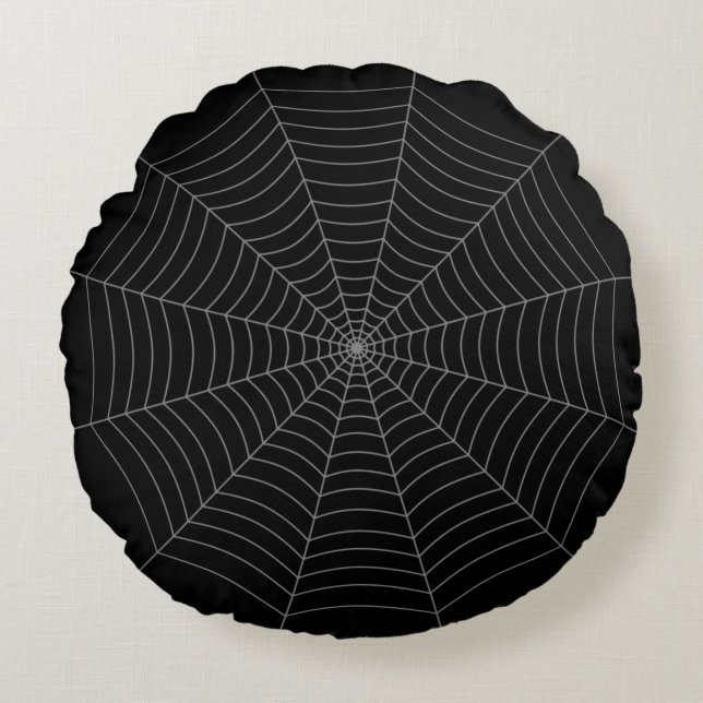 Coussins Ronds Motif d'Halloween gris noir (Devant)